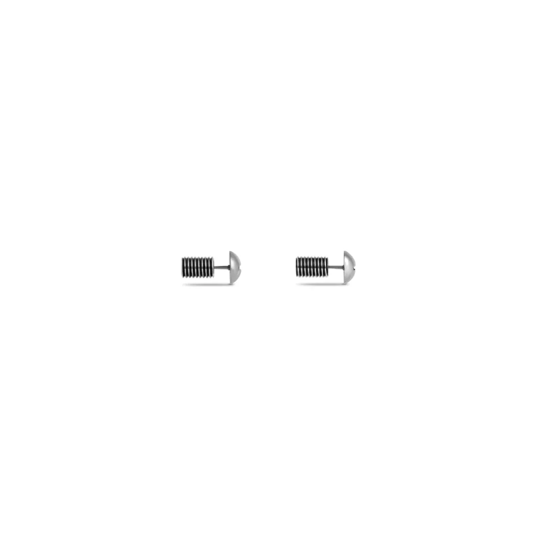 Orecchini Garage Screw in Argento Anticato