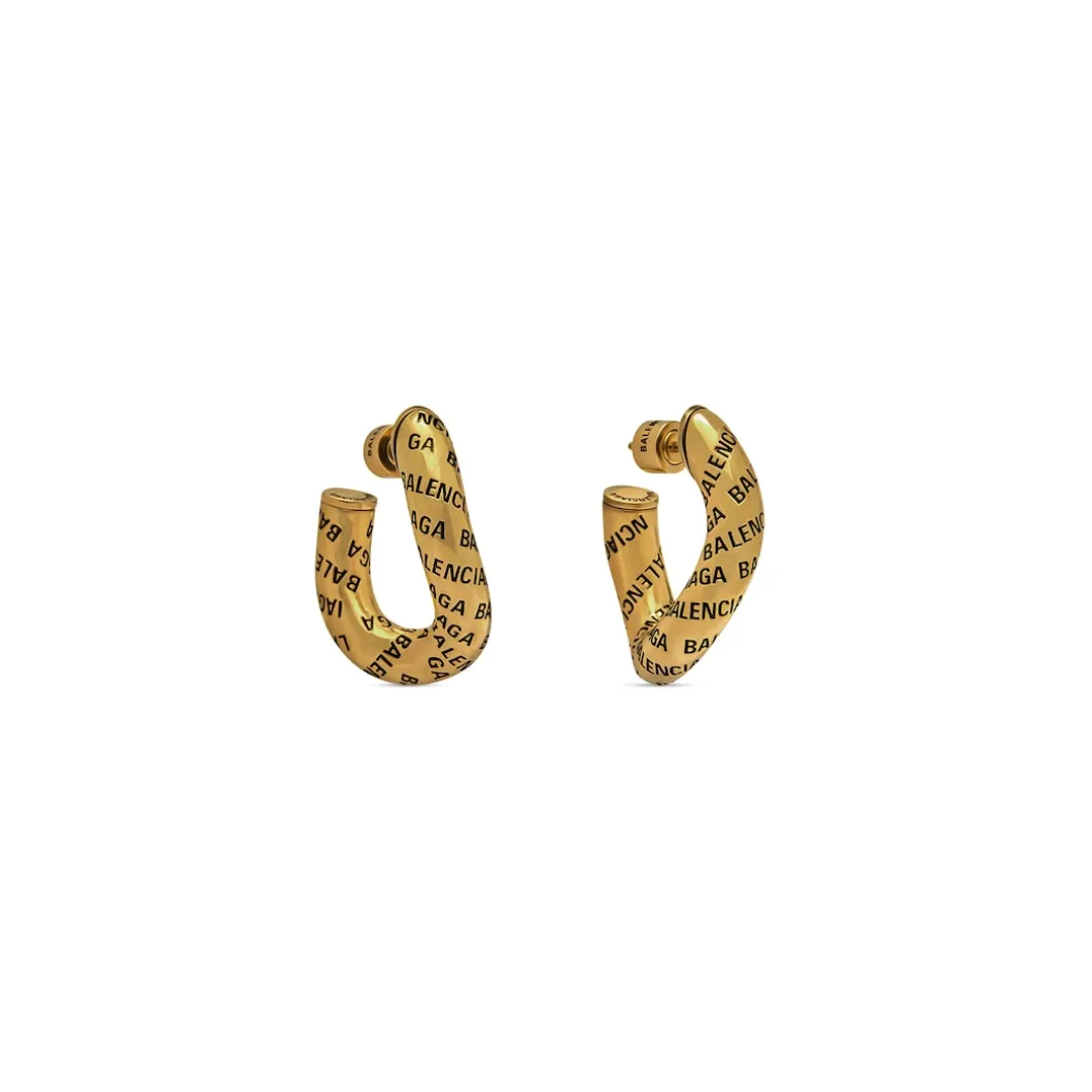 Orecchini Logo da Donna in Oro Anticato