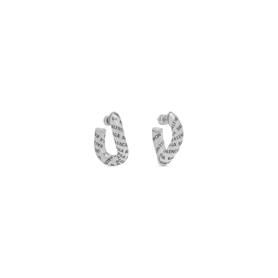 Orecchini Logo da Donna in Argento Anticato