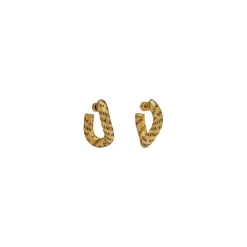 Orecchini Logo da Donna in Oro Anticato