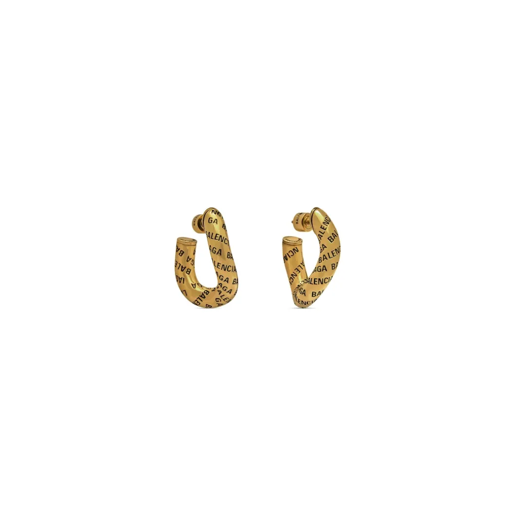 Orecchini Logo da Donna in Oro Anticato