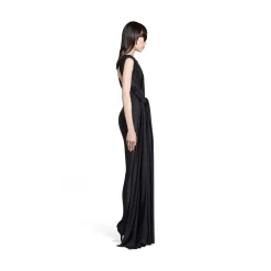 Pantabodysuit Draped da Donna in Nero