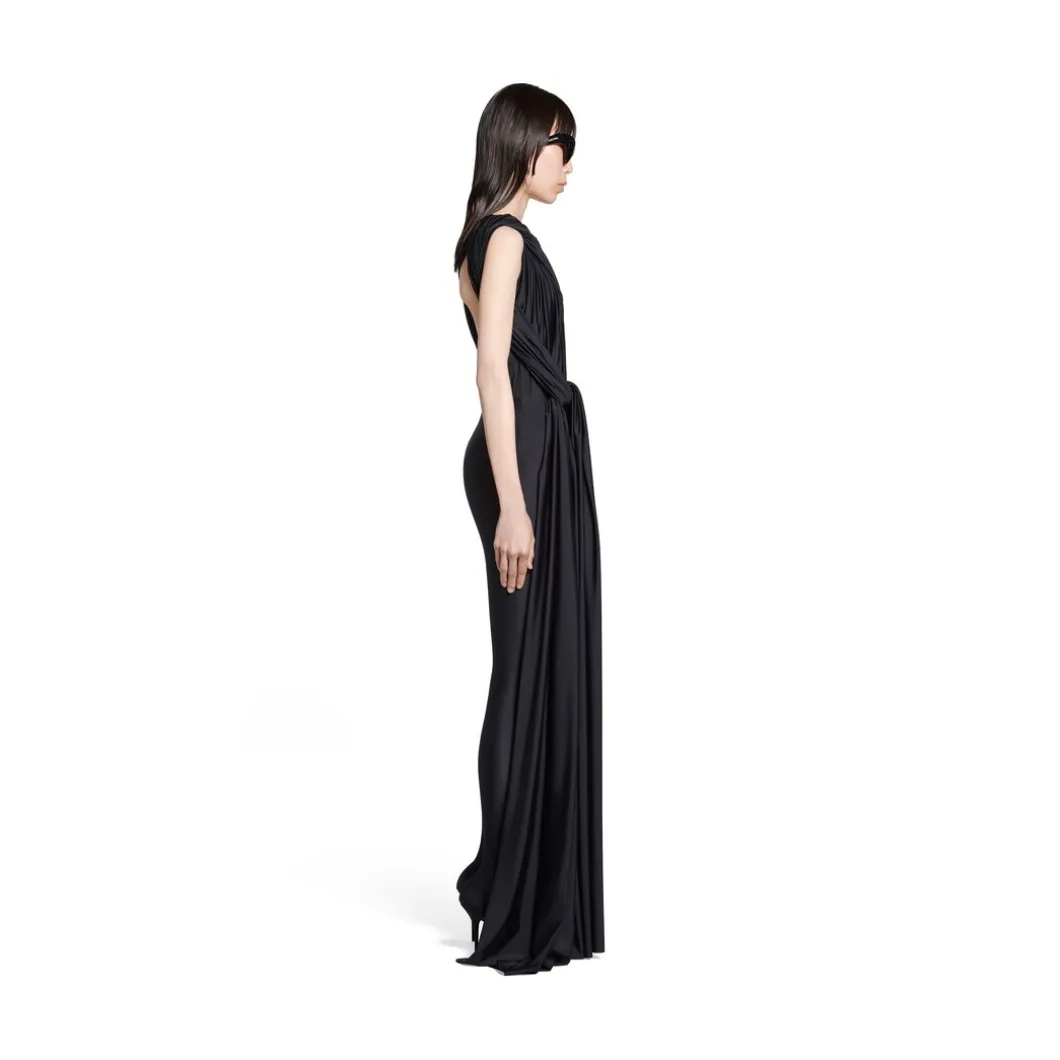 Pantabodysuit Draped da Donna in Nero