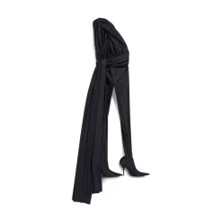 Pantabodysuit Draped da Donna in Nero