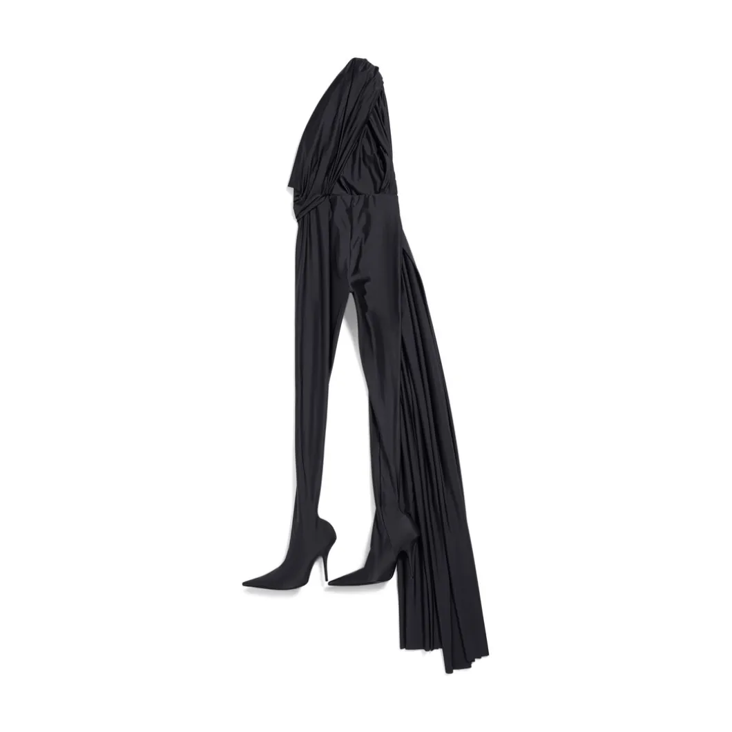 Pantabodysuit Draped da Donna in Nero