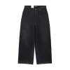 Pantaloni Baggy Denim Size Sticker in Nero
