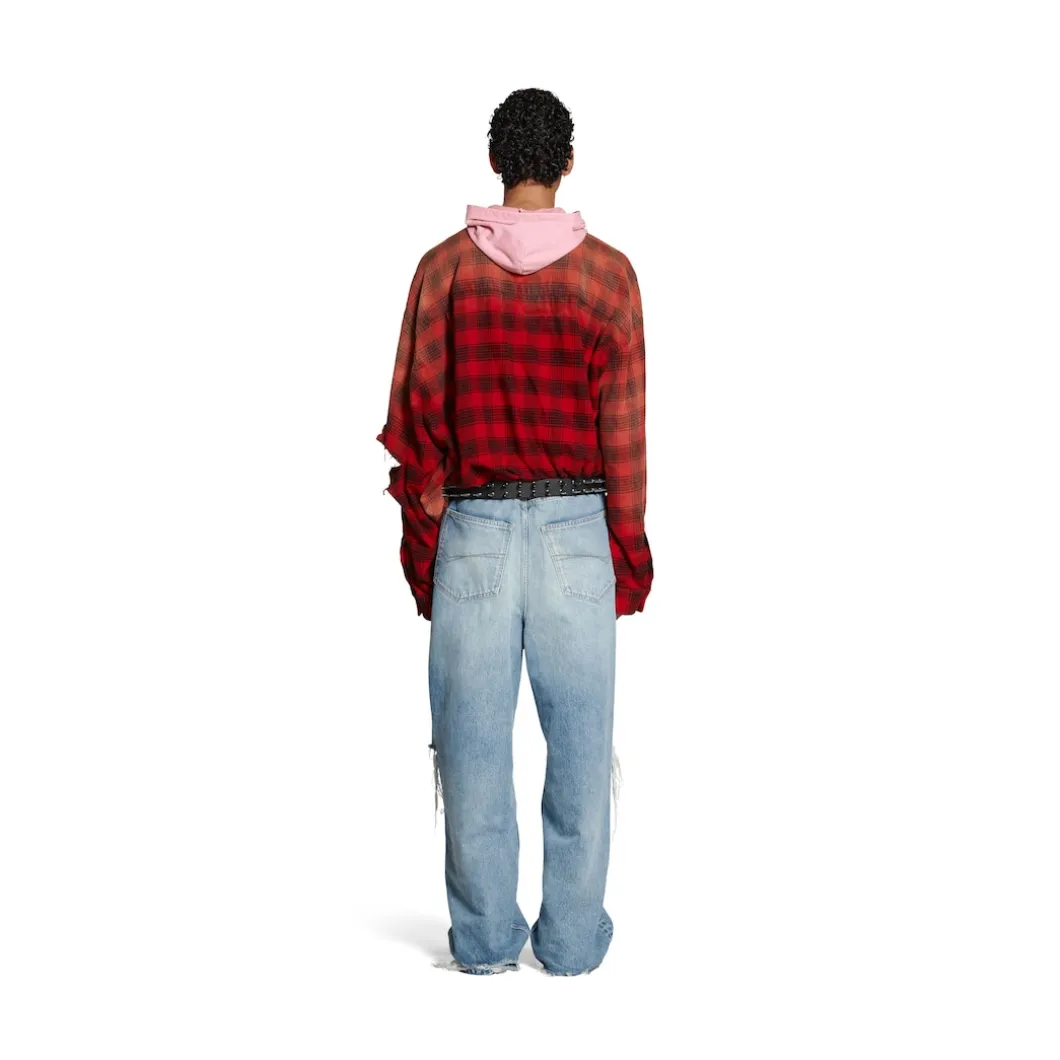 Pantaloni Baggy Destroyed Super Large in Blu