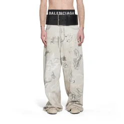 Pantaloni Baggy Graffiti in Nero