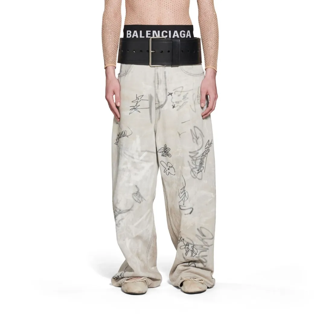 Pantaloni Baggy Graffiti in Nero