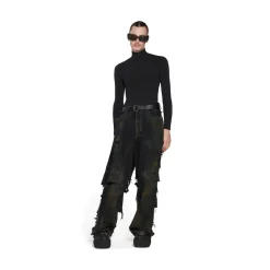 Pantaloni Baggy Super Destroyed in Nero
