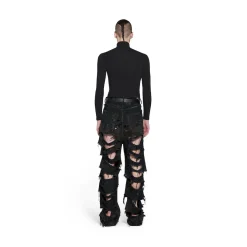 Pantaloni Baggy Super Destroyed in Nero