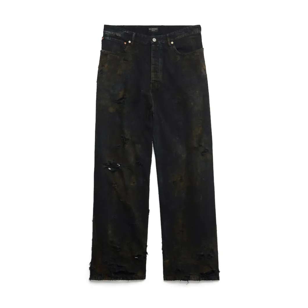 Pantaloni Baggy Super Destroyed in Nero