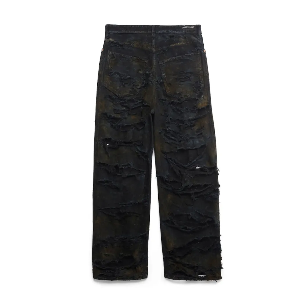Pantaloni Baggy Super Destroyed in Nero
