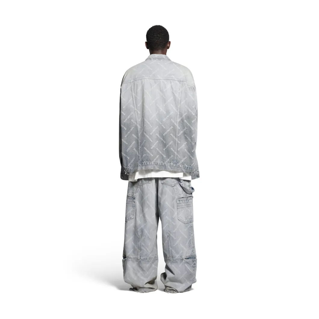 Pantaloni Cargo Bal Diagonal Allover in Azzurro