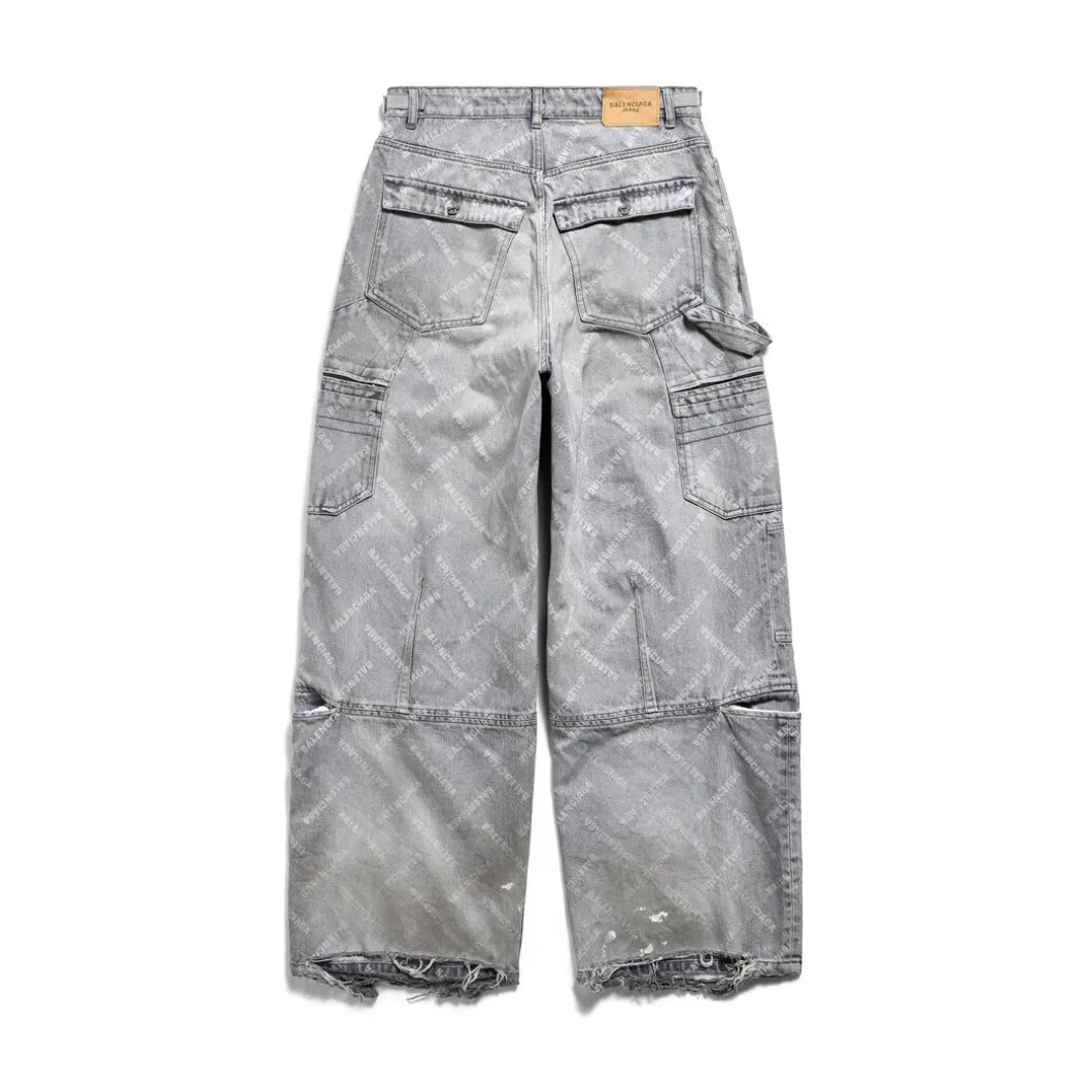 Pantaloni Cargo Bal Diagonal Allover in Azzurro