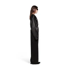 Pantaloni Con Strass Pyjama da Donna in Nero
