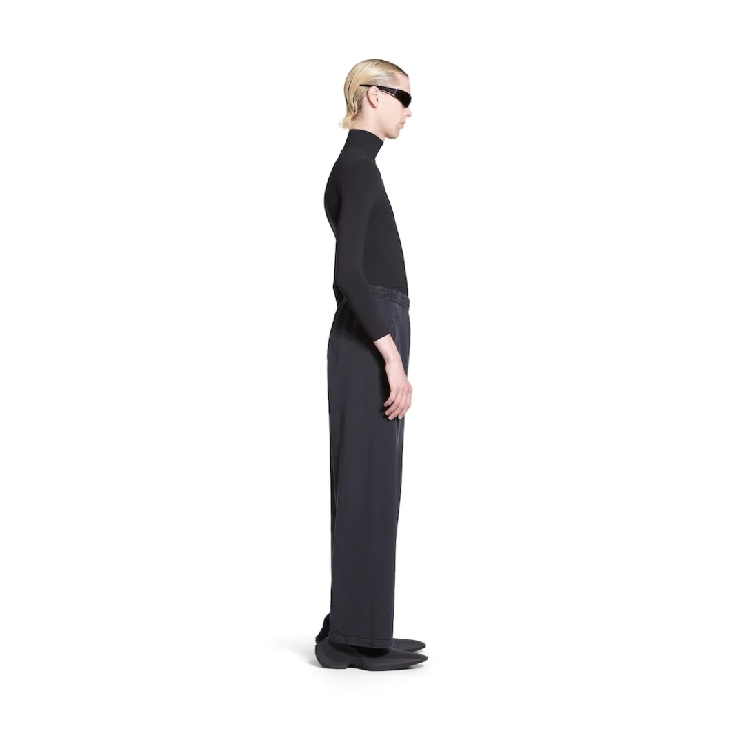 Pantaloni Da Tuta Baggy Outline in Nero Délavé