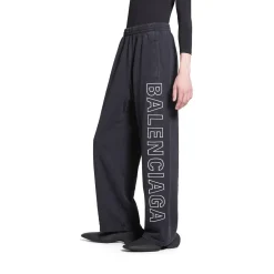 Pantaloni Da Tuta Baggy Outline in Nero Délavé