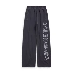 Pantaloni Da Tuta Baggy Outline in Nero Délavé