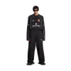 Pantaloni Da Tuta Baggy Soccer in Nero/bianco