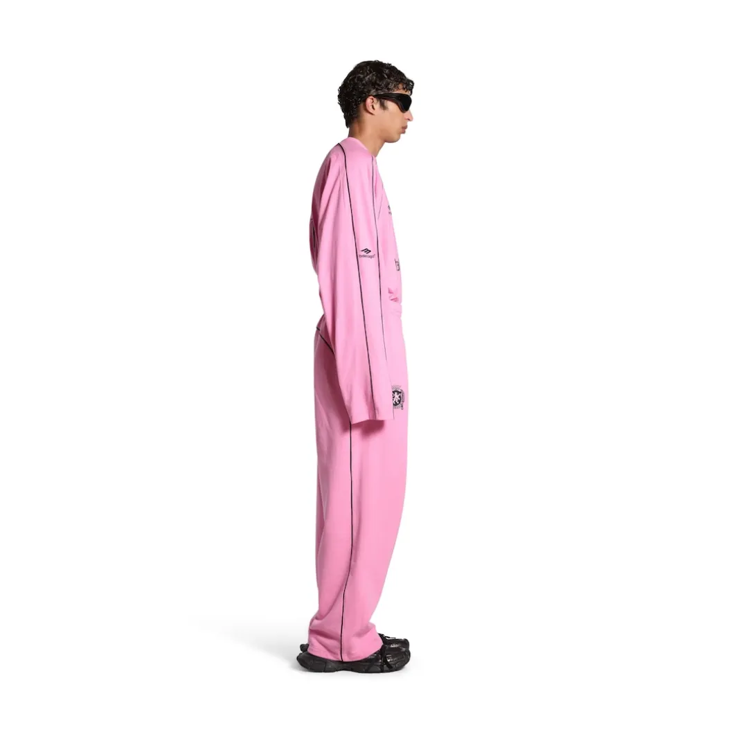 Pantaloni Da Tuta Baggy Soccer in Rosa/nero