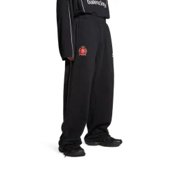 Pantaloni Da Tuta Baggy Soccer in Nero/bianco