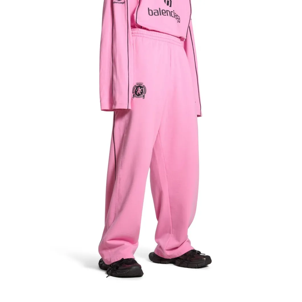 Pantaloni Da Tuta Baggy Soccer in Rosa/nero