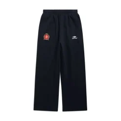 Pantaloni Da Tuta Baggy Soccer in Nero/bianco