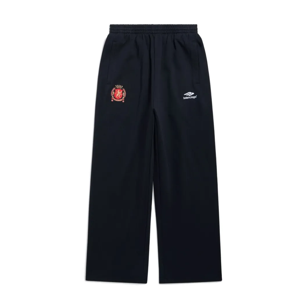 Pantaloni Da Tuta Baggy Soccer in Nero/bianco