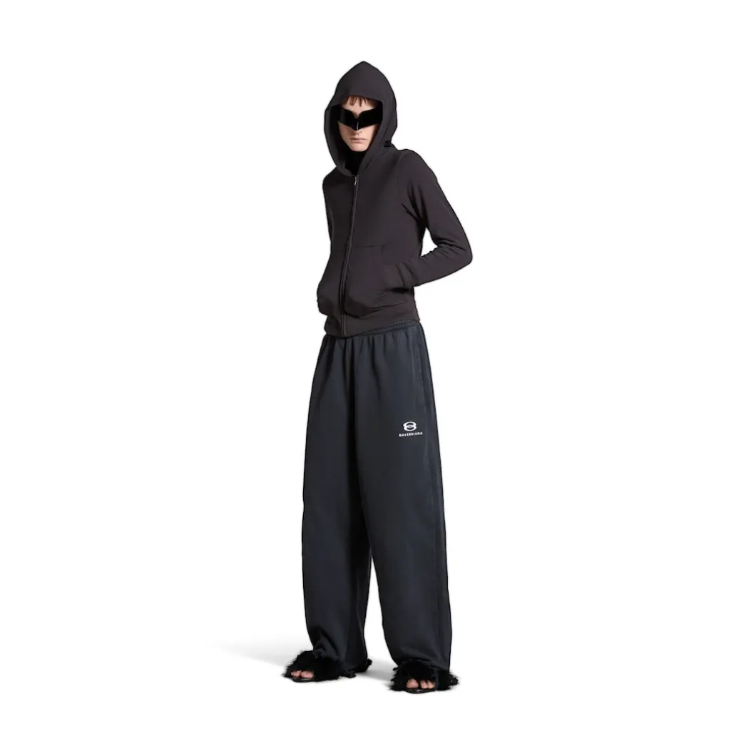 Pantaloni Da Tuta Cropped Unity Sports Icon in Nero/bianco
