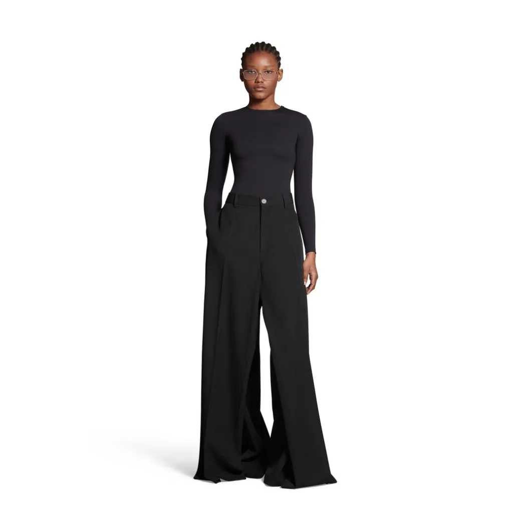 Pantaloni Double Front in Nero