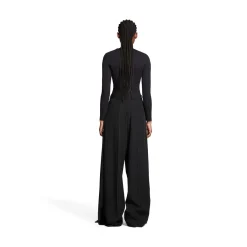 Pantaloni Double Front in Nero