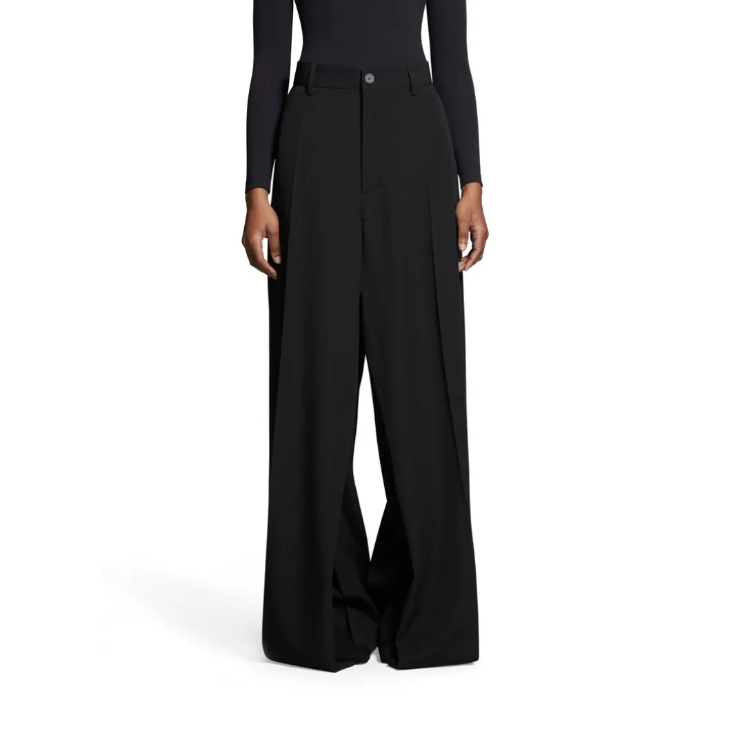 Pantaloni Double Front in Nero