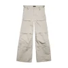 Pantaloni Flared Cargo in Beige