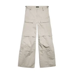 Pantaloni Flared Cargo in Beige
