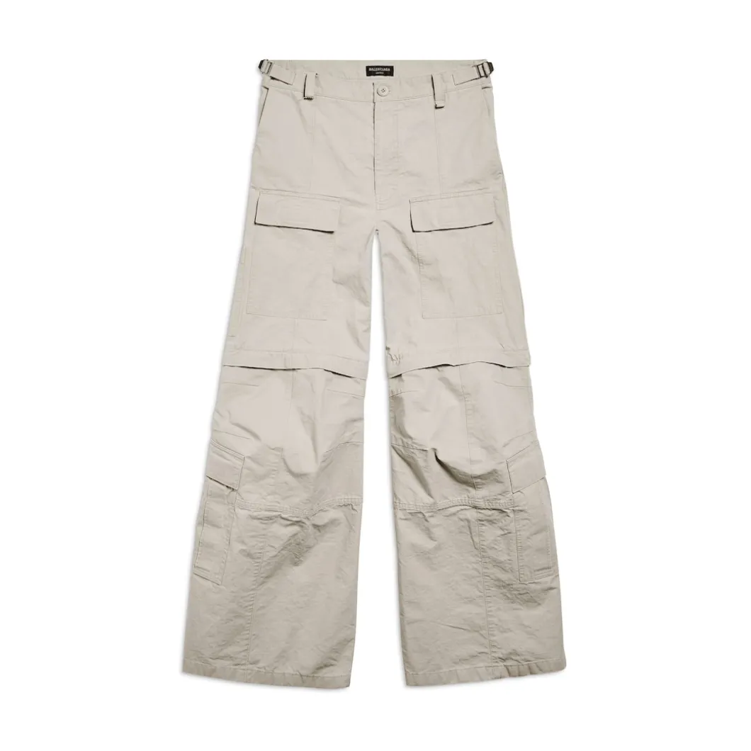 Pantaloni Flared Cargo in Beige