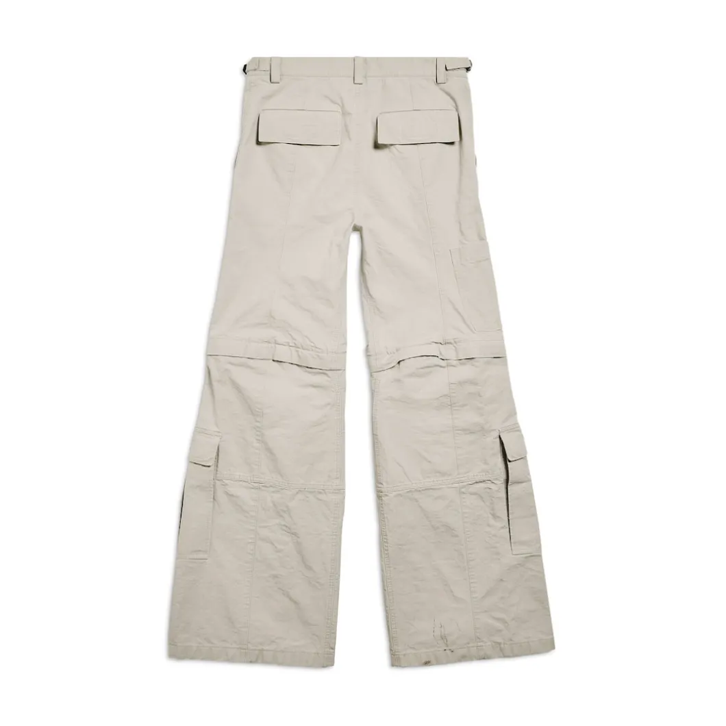 Pantaloni Flared Cargo in Beige