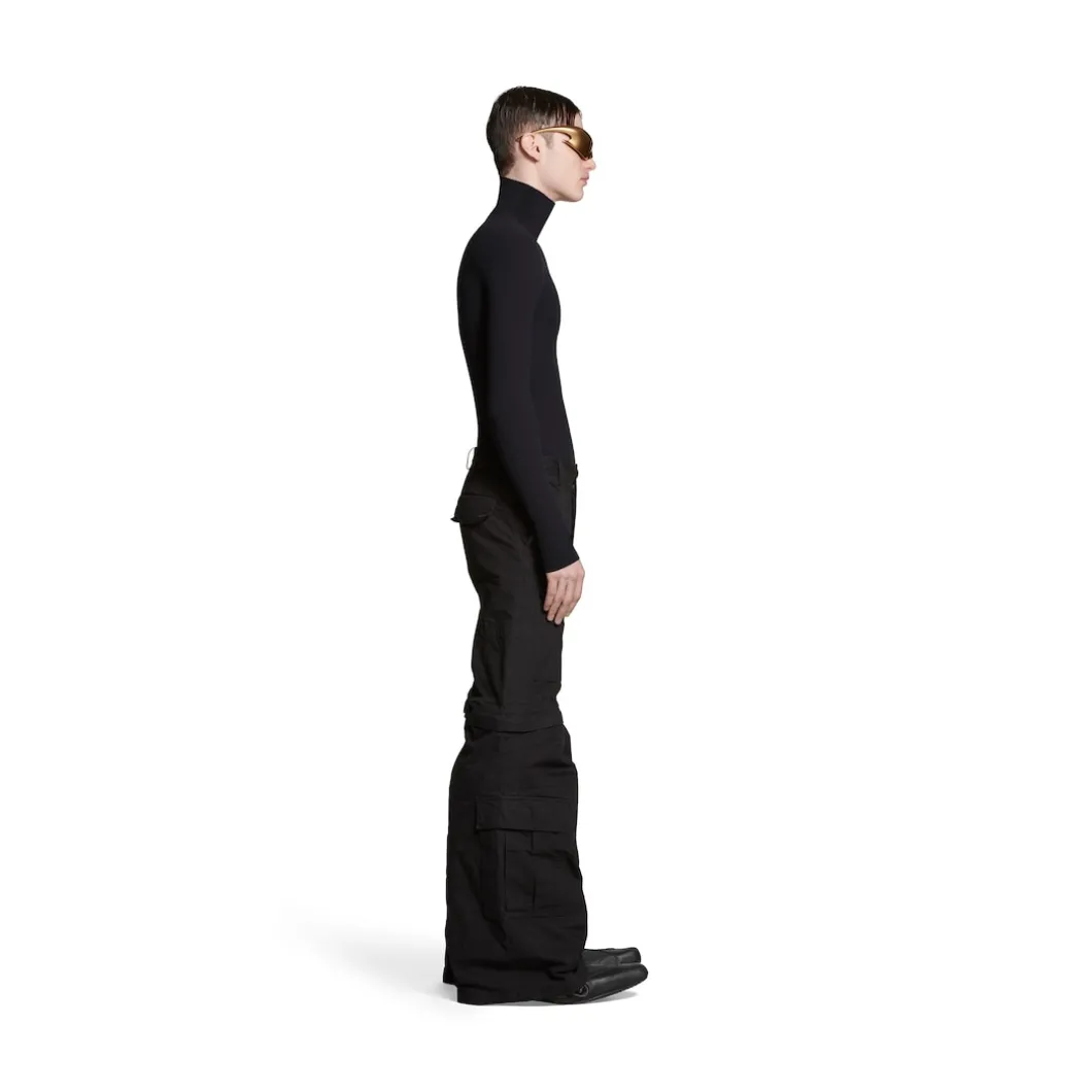 Pantaloni Flared Cargo in Nero