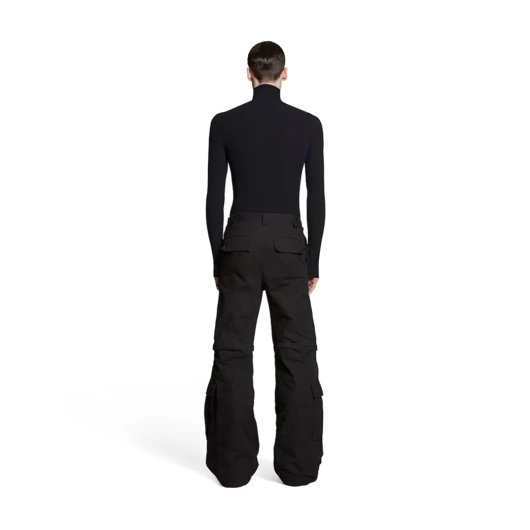 Pantaloni Flared Cargo in Nero
