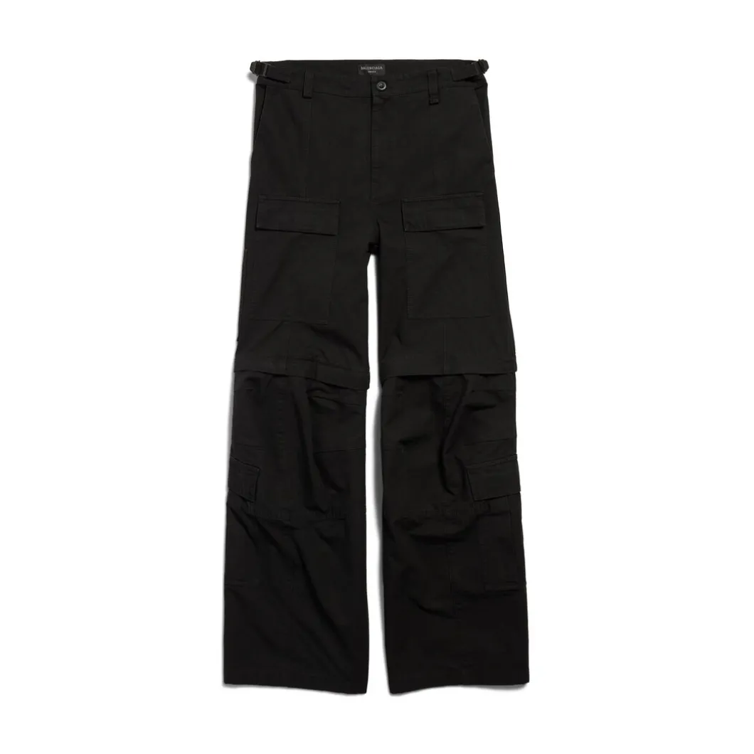 Pantaloni Flared Cargo in Nero