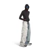 Pantaloni Hybrid Baggy Grayscale Camo in Azzurro