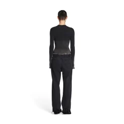 Pantaloni Medium Fit in Nero
