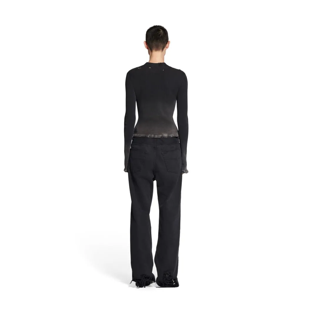 Pantaloni Medium Fit in Nero