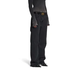 Pantaloni Medium Fit in Nero