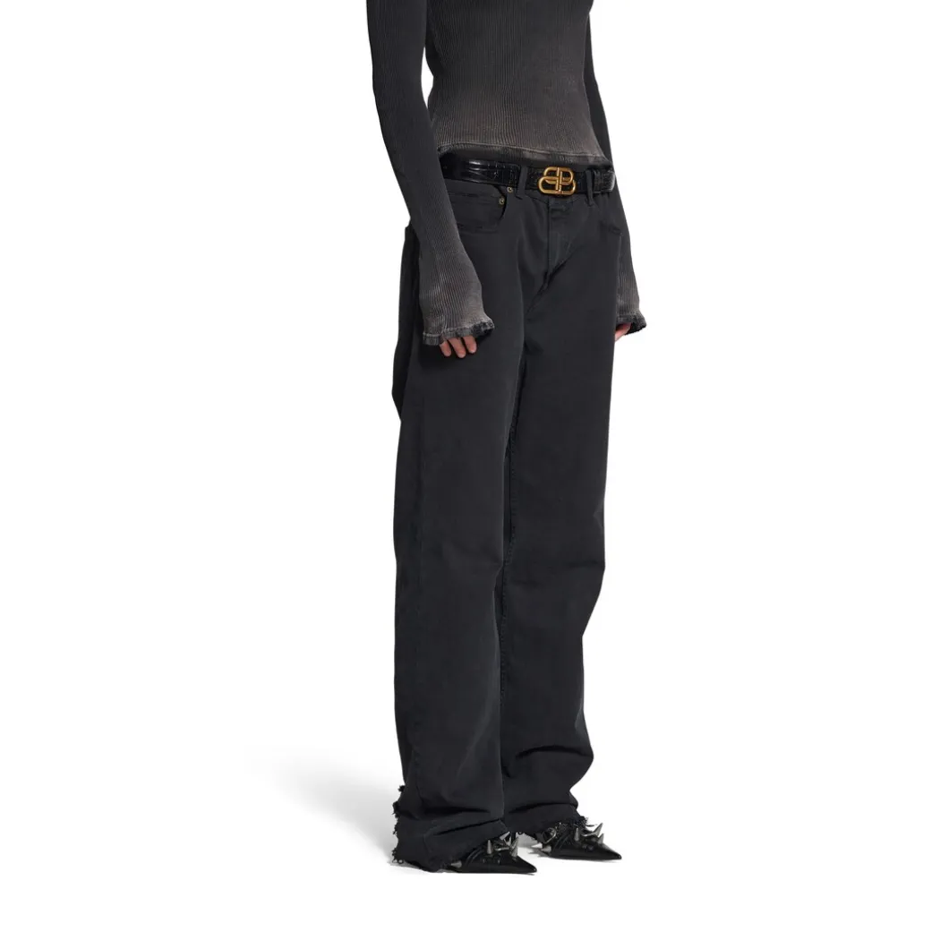 Pantaloni Medium Fit in Nero