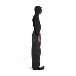 Pantaloni Pierced Baggy in Nero