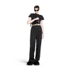 Pantaloni Tracksuit Bal Diagonal Allover Fluidi da Donna in Nero