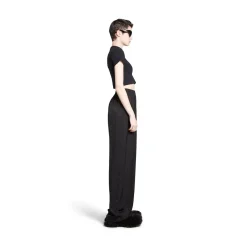 Pantaloni Tracksuit Bal Diagonal Allover Fluidi da Donna in Nero