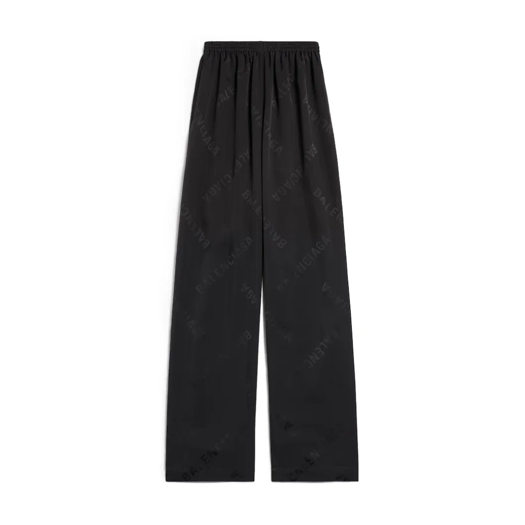 Pantaloni Tracksuit Bal Diagonal Allover Fluidi da Donna in Nero