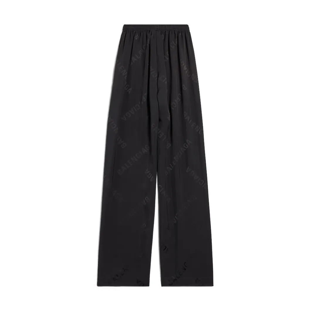 Pantaloni Tracksuit Bal Diagonal Allover Fluidi da Donna in Nero